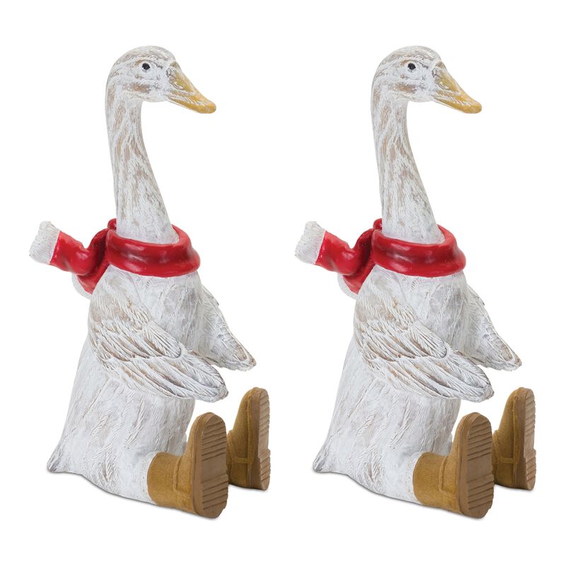 Christmas Goose with Boots for Whimsical Holiday Decor and Festive Christmas Display (Set of 2)