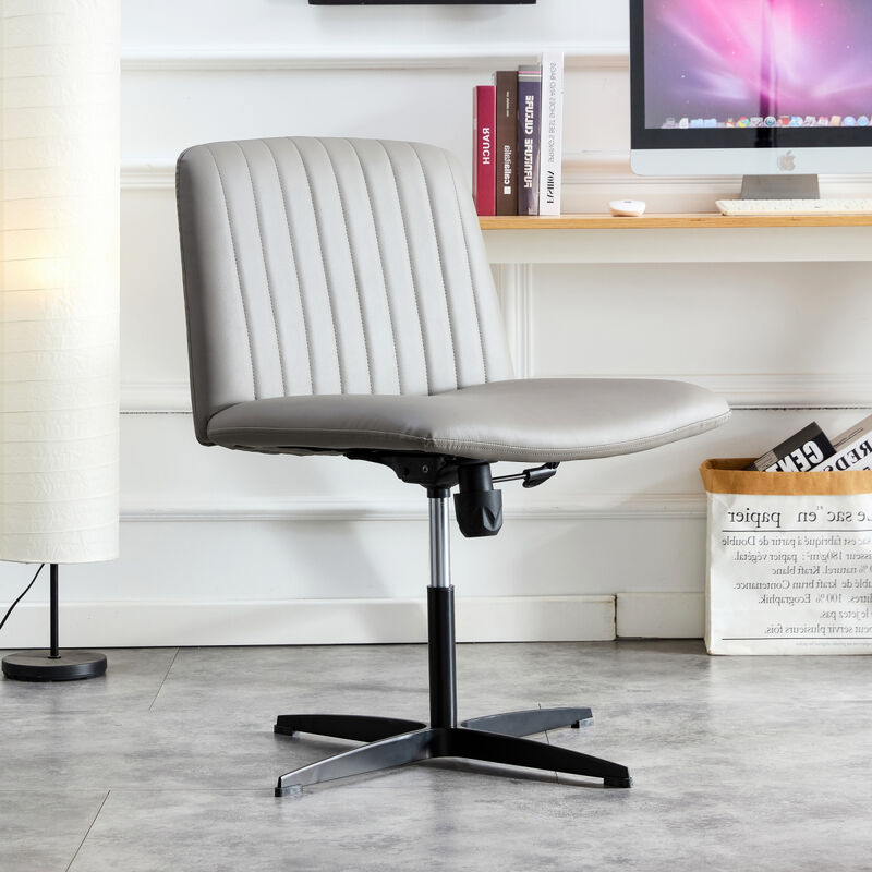 High Grade Pu Material. Home Computer Chair Office Chair Adjustable 360 Swivel Cushion Chair With Black Foot Swivel Chair Makeup Chair Study Desk Chair. No Wheels