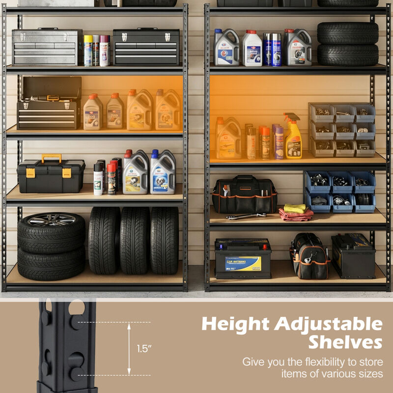 Set of 3 5-Tier Heavy-Duty Garage Shelving Units with 2200 LBS Capacity image number 5