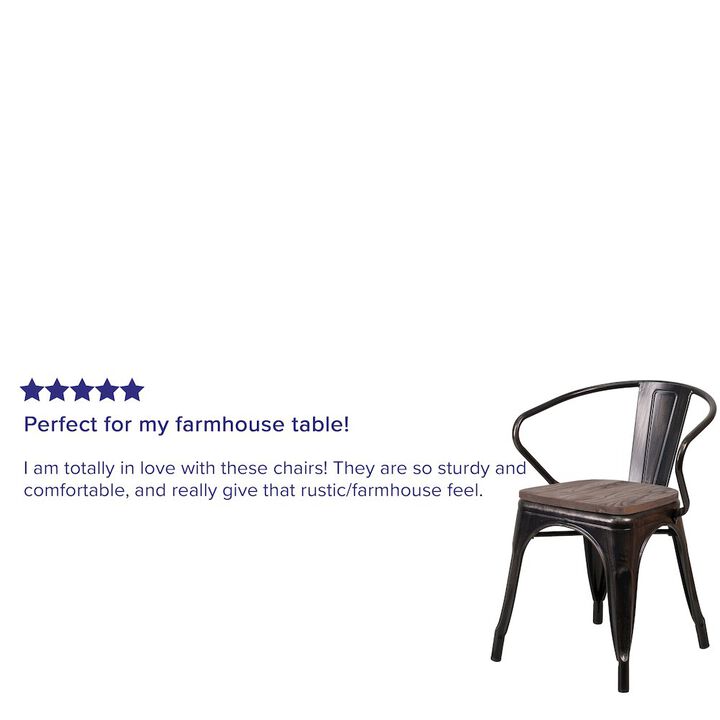 Metal/Wood Colorful Restaurant Chairs