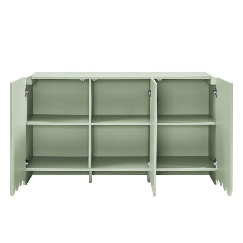 Modway Dahlia Fluted and Scalloped Sideboard Storage Cabinet