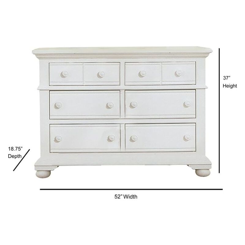 American Woodcrafters Cottage Traditions Double Dresser with Mirror - White Cottage image number 3