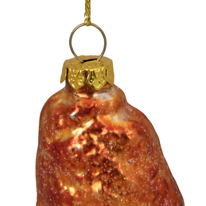 4" Buffalo Flat Chicken Wing Glass Christmas Ornament image number 4