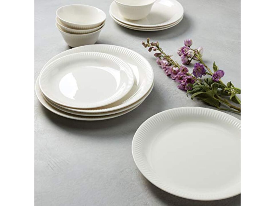 Lenox White Profile Porcelain 4-Piece Dinner Plate Set, 6.75 LB