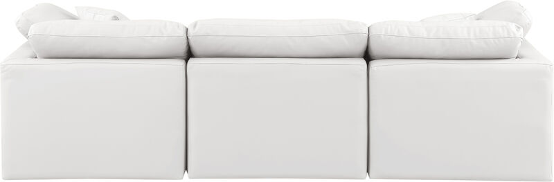 Meridian Furniture Indulge Cream Vegan Leather Modular Sofa