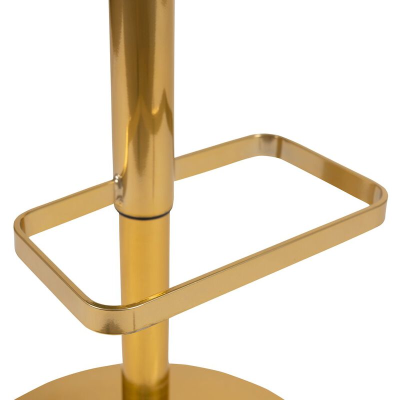 Flash Furniture Black Vinyl Adjustable Height Barstool with Rounded Mid-Back and Gold Base image number 4