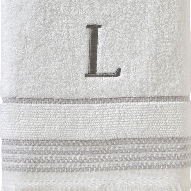 SKL Home By Saturday Knight Ltd Casual Monogram Bath Towel L - 28X54", White