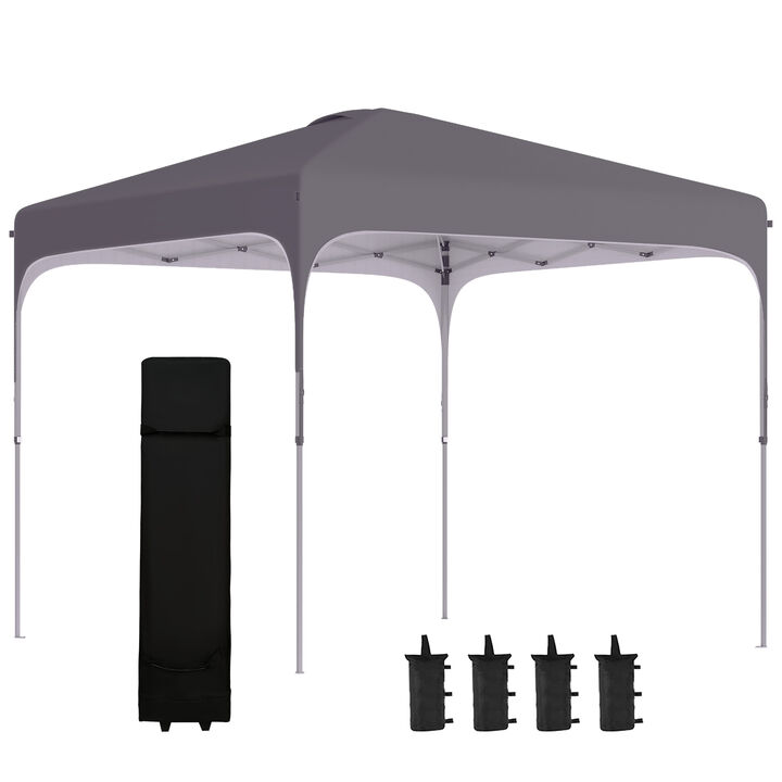 Pop Up Gazebo Foldable Canopy Tent with Wheeled Carry Bag & 4 Leg Weight Bags