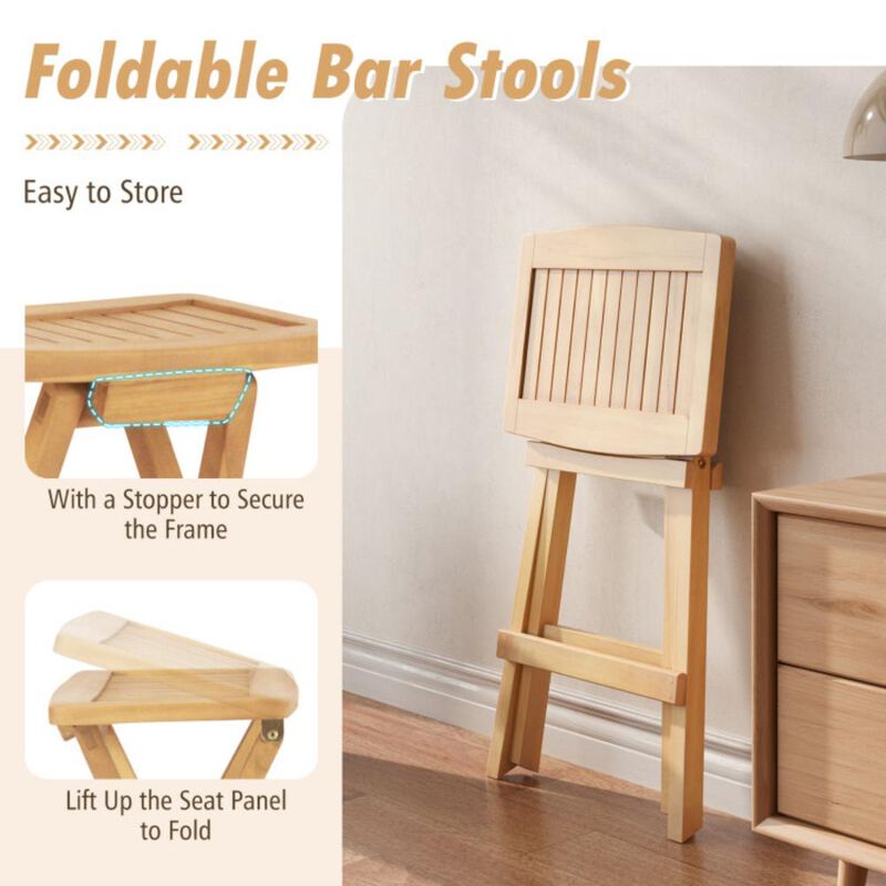 Hivvago Set of 2 No Assembly Outdoor Bar Stools with Countered Seat