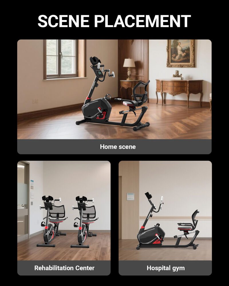 HARISON Magnetic Exercise Bike with Arm Exerciser, 350 LB Recumbent Bike, Bluetooth App, LCD & Tablet Holder (HR-B8A Re) image number 6