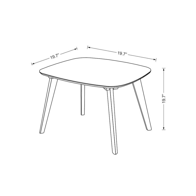 Omax Decor Dana Solid Wood End Table with Powder Coated Black Legs in Walnut