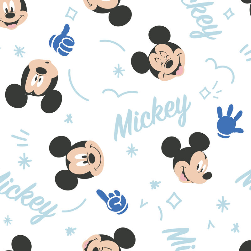 Lambs & Ivy Disney Baby Forever Mickey Mouse White Fitted Crib Sheet