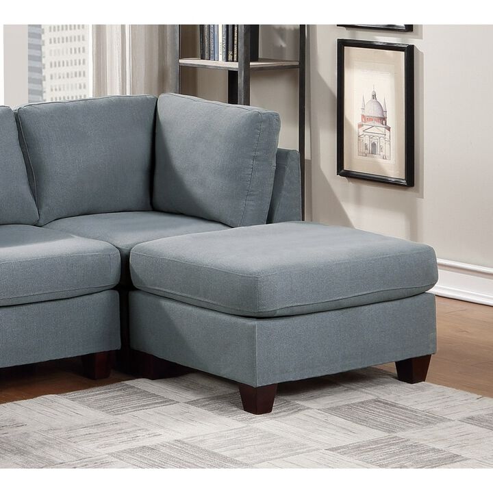 Streamdale Linen-Like Cocktail Ottoman with Wooden Legs