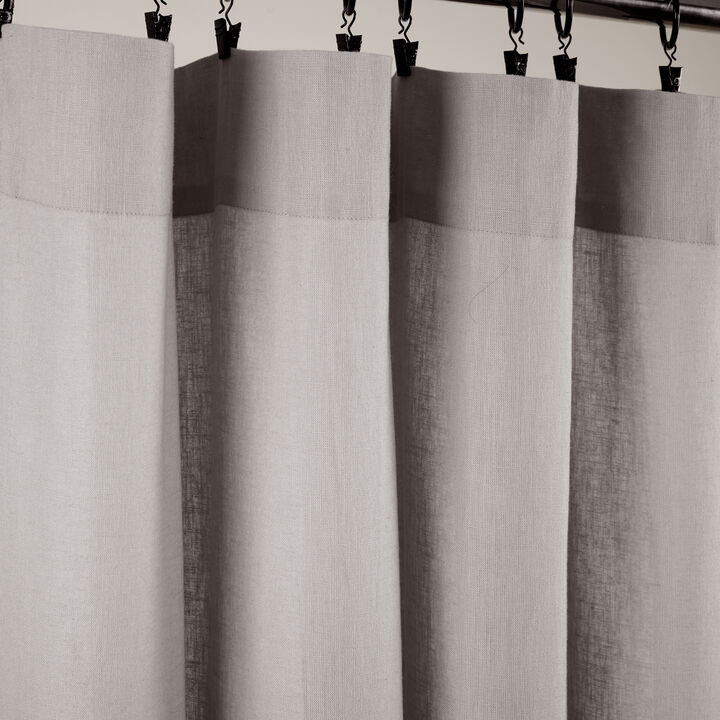 Belgian Flax Prewashed Linen Rich Cotton Blend Window Curtain Panel