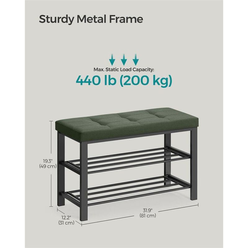 Entryway Shoe Storage Bench with Cushion image number 2