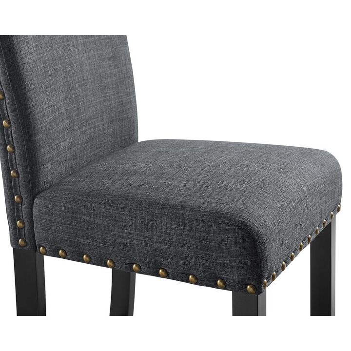 New Classic Furniture Furniture Crispin 29 Fabric Counter Chairs in Gray (Set of 2)