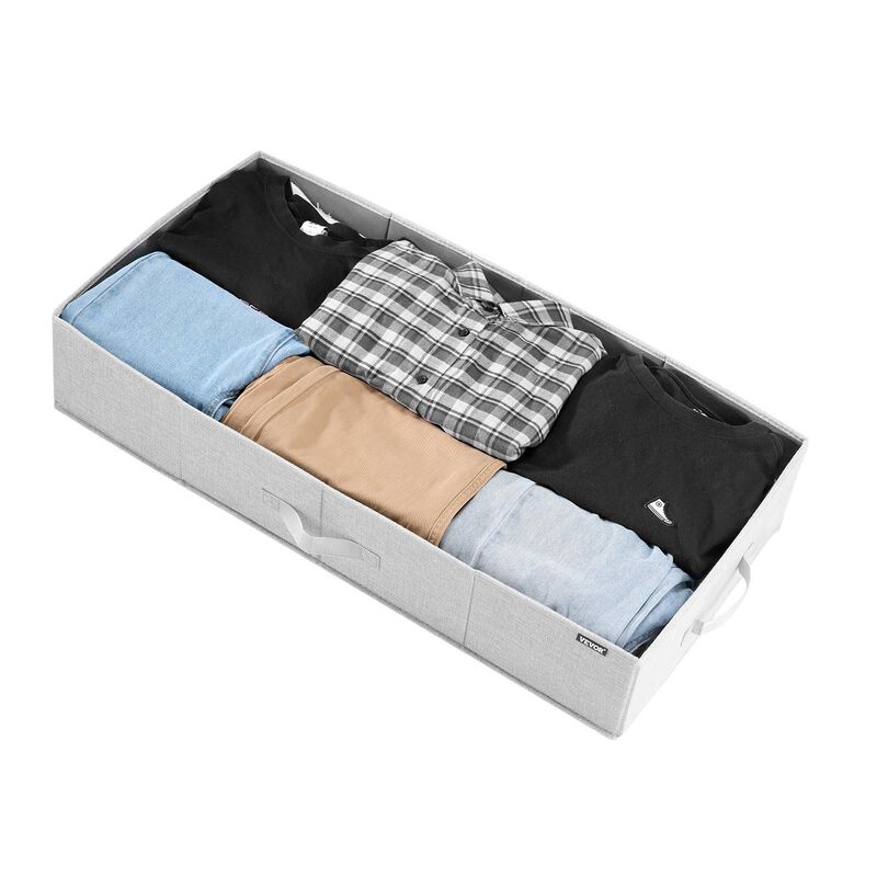 Under Bed Storage Containers with Clear Lids, 2 Pack, Clothes and Shoe Organizer-Grey image number 7