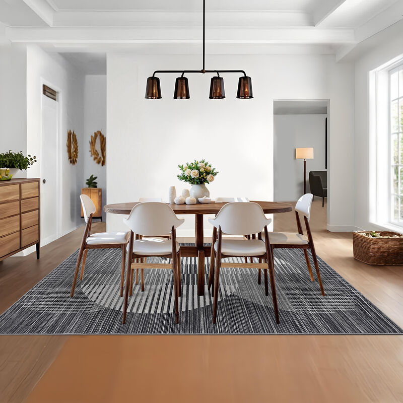 10X13 FT Washable Area Rug for Living Room Modern Geometric Rug Soft Non Slip Bedroom Carpet image number 6