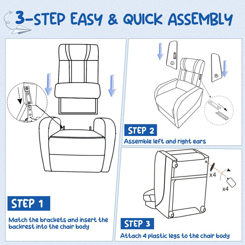 Comfortable Kids Recliner Chair with Side Pockets and Adjustable Footrest for Playtime and Relaxation image number 4