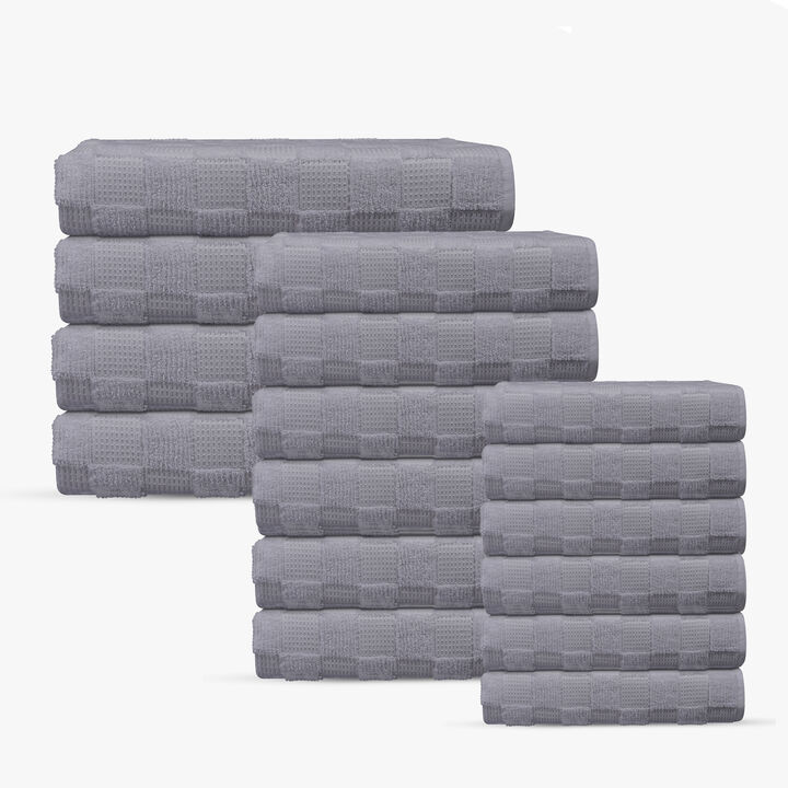 Waffle Terry 16 pcs Turkish Towels Set