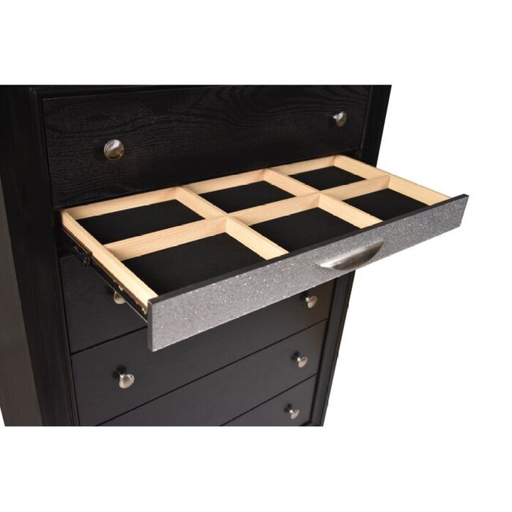 Traditional Matrix 5 Drawer Chest in Black made with Wood