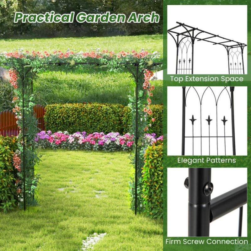 Hivvago Garden Arbor Metal Archway for Climbing Plants