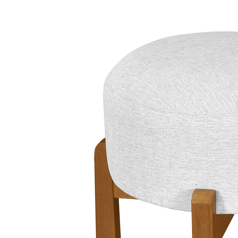 Christopher Knight Home Boylan Rubberwood Round Upholstered Barstools (Set of 2 ) image number 7