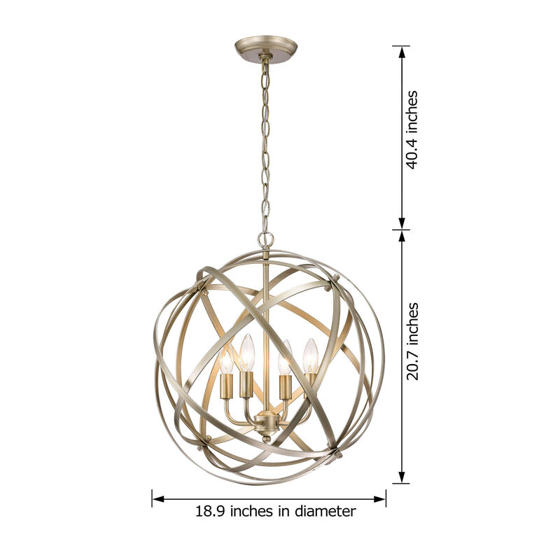 Irene Orb 4-light very light gold with bronze tone Chandelier image number 8