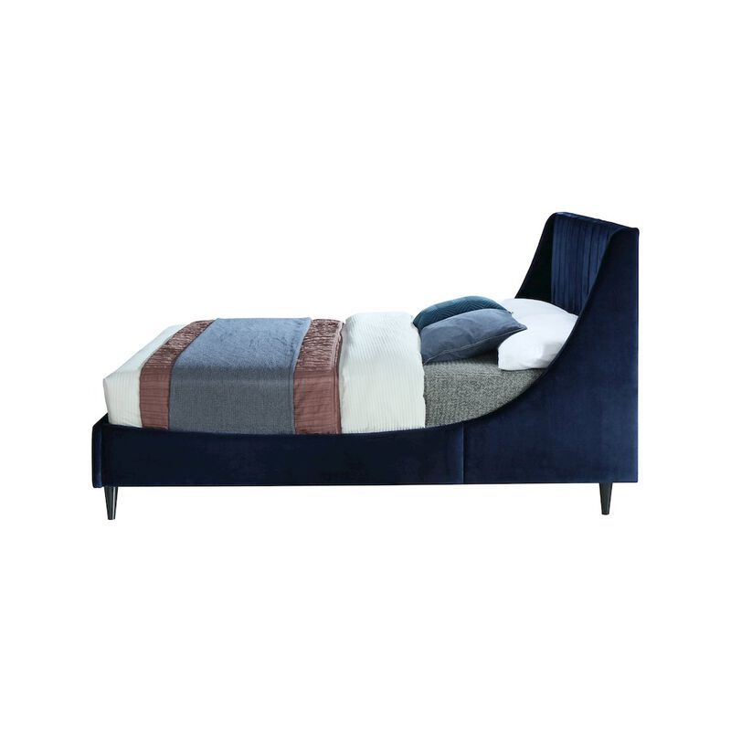 Meridian Furniture Eva Navy Velvet Queen Bed