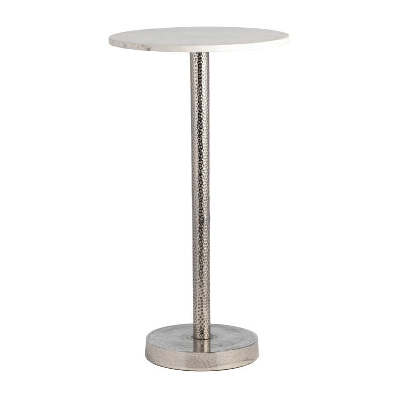 Silver Round Drink Table with Flat Base image number 1