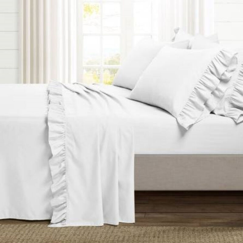 Deluxe 6-Piece Microfiber Sheet Set with Decorative Ruffles