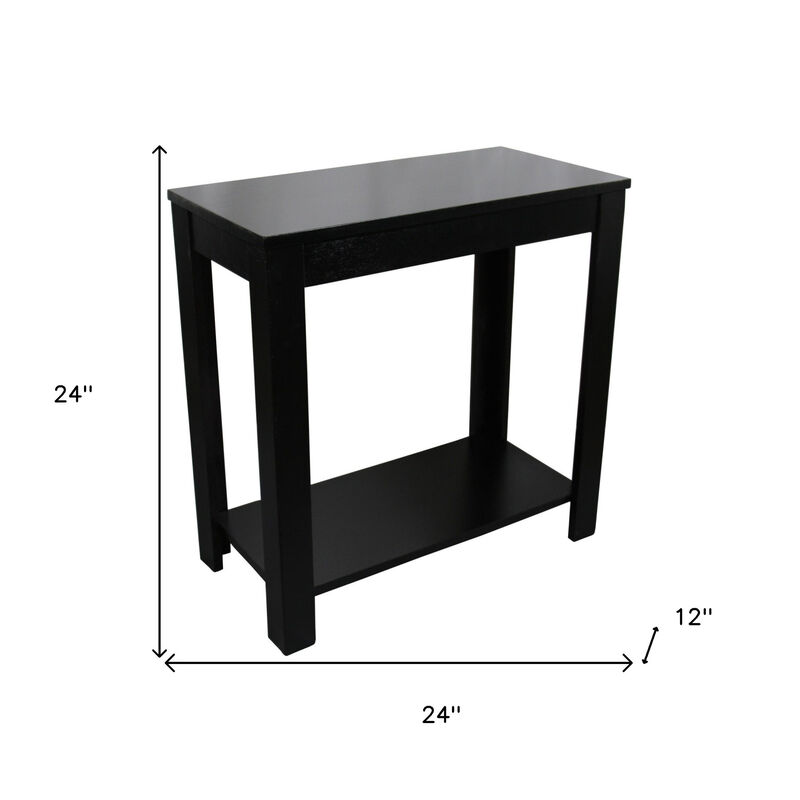 Hivvago 24 Inch Black End Table With Shelf