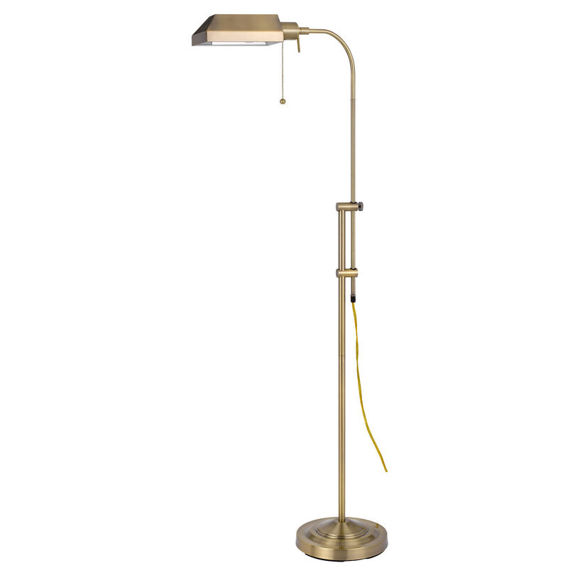 HomeRoots 57" Brass Adjustable Traditional Shaped Floor Lamp With Bronze Square Shade image number 2