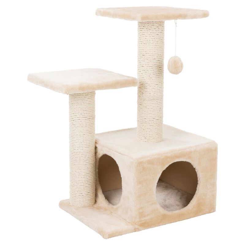 TRIXIE Valencia Plush & Sisal 3-Level 28" Cat Tree with Scratching Posts & Condo image number 0