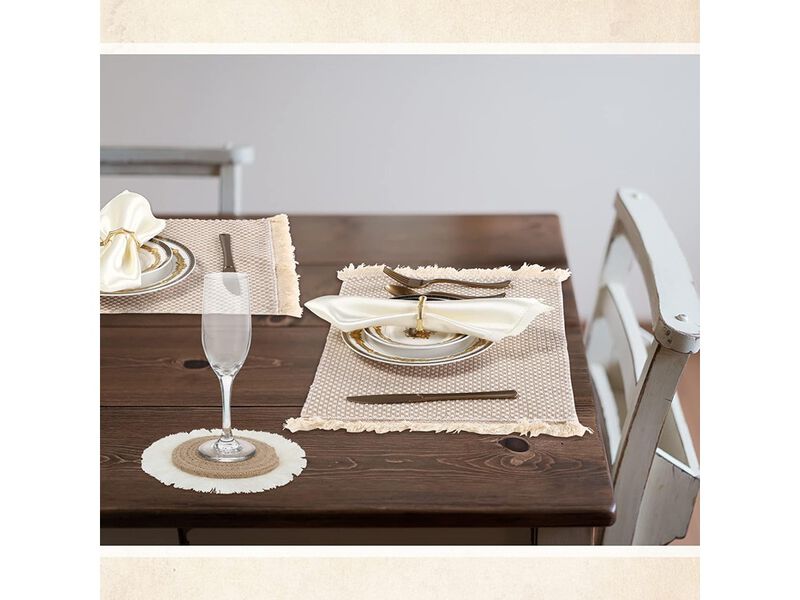 Boho Macrame Table Runner Placemat and Coaster image number 2
