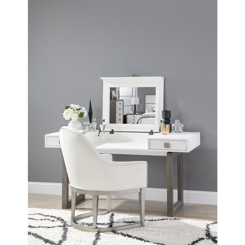 Legacy Classic Terra Luna Desk/Vanity, 2 Drawers, Leathered Wrapped Center Section