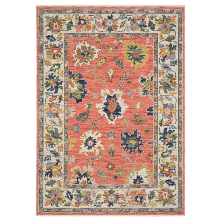 HomeRoots Oriental Area Rug With Fringe