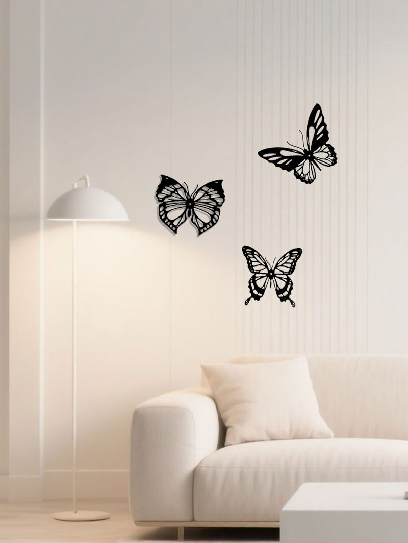 3-Piece Metal Insect Wall Decor Set, Dragonfly Hummingbird Butterfly image number 1