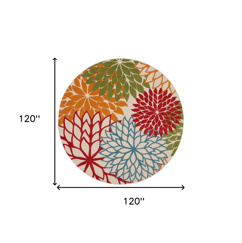 HomeRoots Round Indoor Outdoor Area Rug image number 6