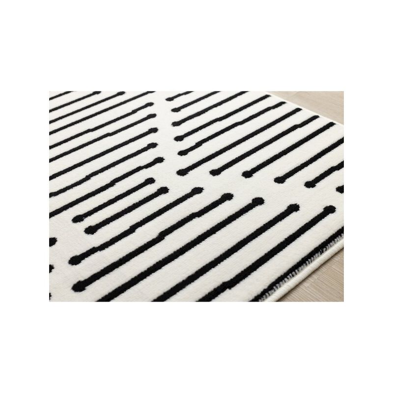 Novelle Home Functional Style Black White Geometric Area Rug, 7'9 x 10'6 image number 6
