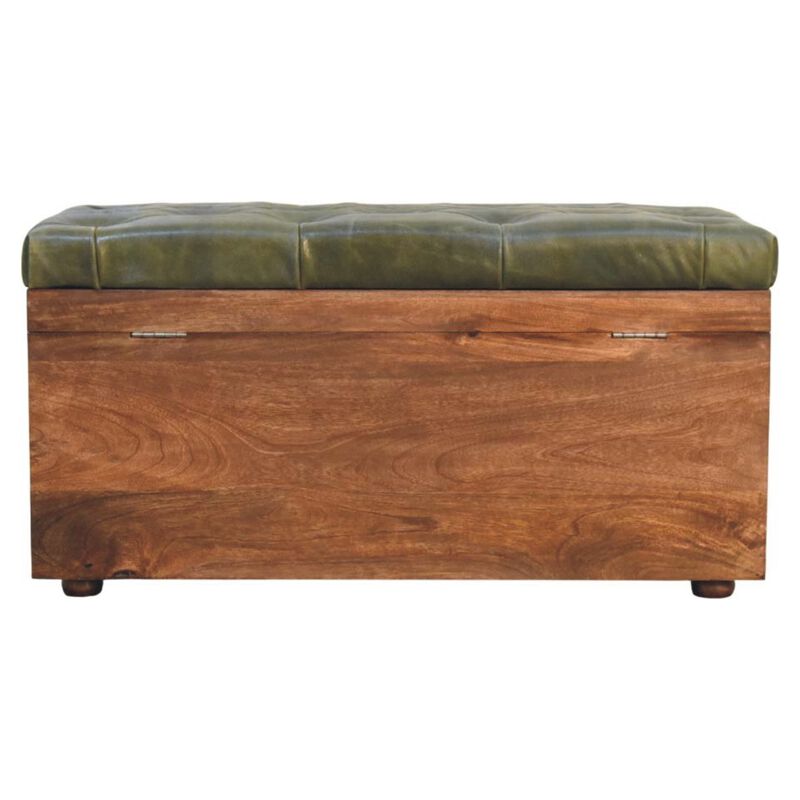 Aritsan Furniture Solid Wood Roasted Almond Storage Trunk Bench, Brown image number 7