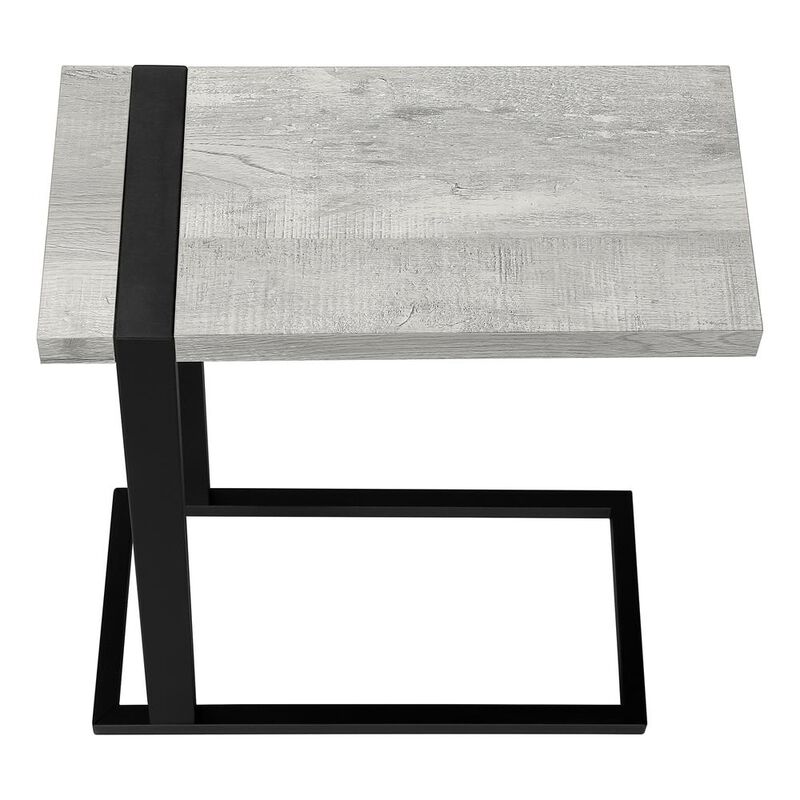 Accent Table, C-shaped, End, Side, Snack, Living Room, Bedroom, Grey Laminate