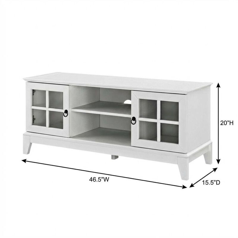 White wood TV stand with 47-inch top and sleek design for modern living spaces image number 2