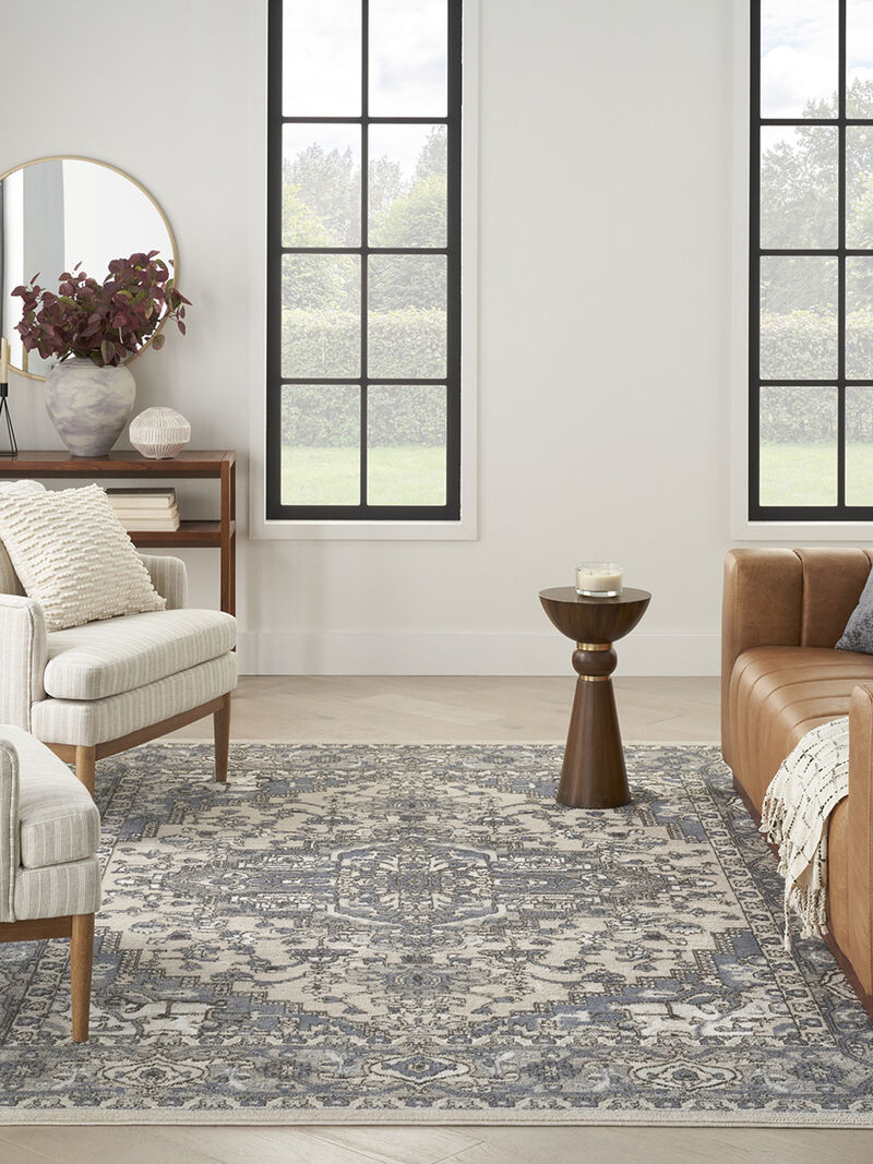 Quarry QUA05 Ivory/Blue 2'2" x 3'9" Rug image number 1