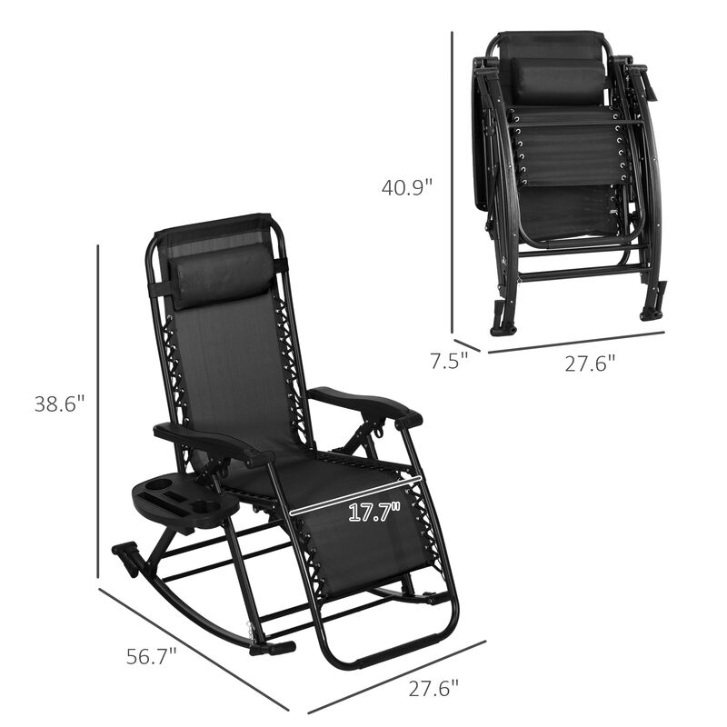 Hivvago 2-Pack Foldable Zero Gravity Rocking Chairs image number 2