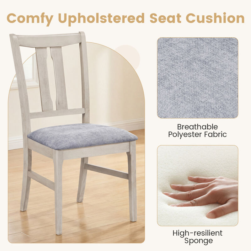 Set of 4 Modern Wooden Dining Chairs with Sherpa Upholstered Seats image number 5