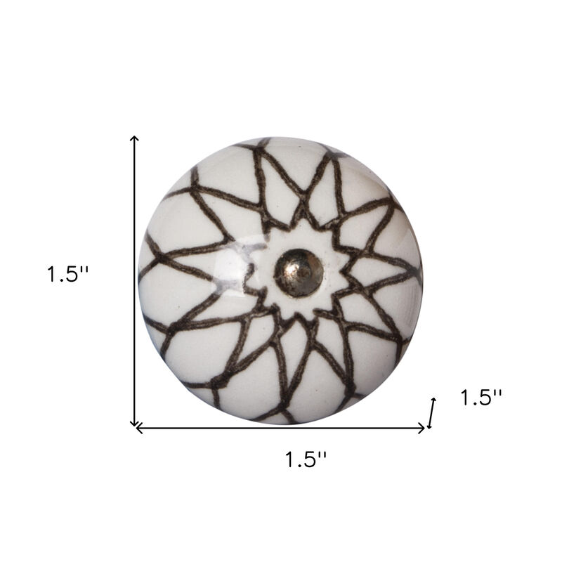 HomeRoots Set of Eight Brown Ceramic And Metal Drawer Pull Knobs image number 4