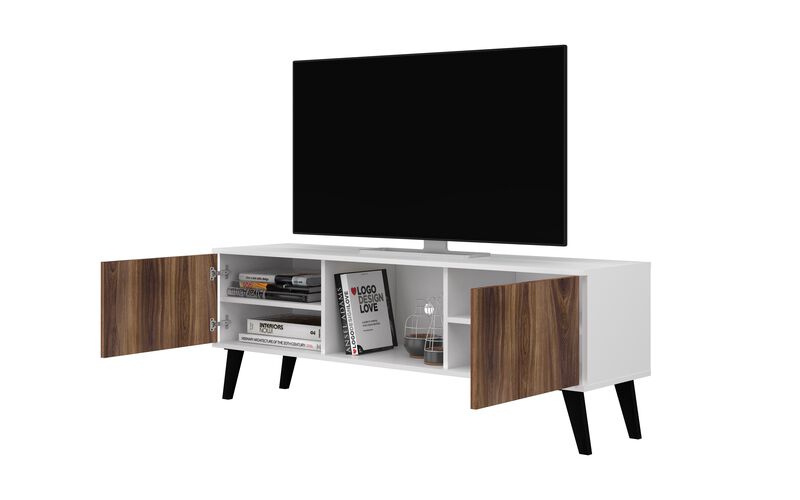 Doyers Large Brown and White TV Stand