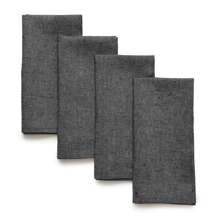 Solino Home 100% Pure Linen Dinner Napkins 20 x 20 Inch Set of 4 | Athena