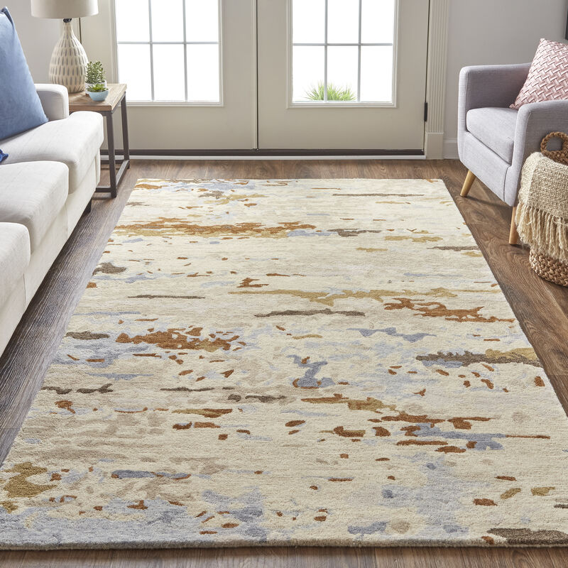 Everley 8644F Ivory/Blue/Brown 8' x 10' Rug